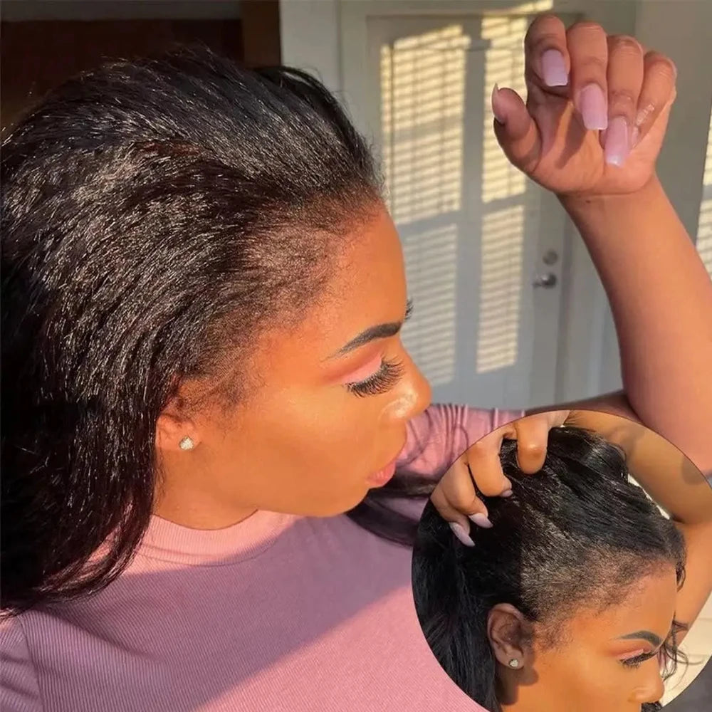 Kinky Straight Wig Made from Human Hair