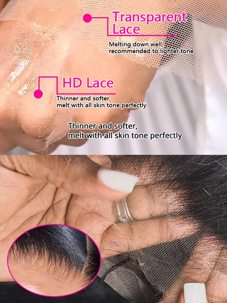 Bone Straight HD Transparent Lace Front Wigs